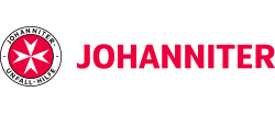 Johanniter Hausnotruf Logo mit weißem Kreuz auf rotem Hintergrund
