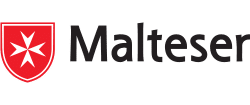 Logo des Malteser Hausnotrufs mit rotem Kreuz